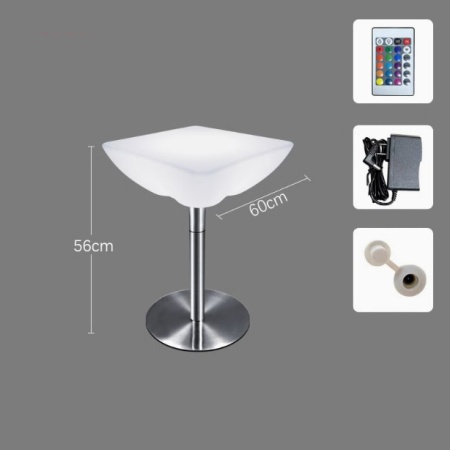 Стол светящийся квадратный на металическом основании 60х60х56 Стол светящийся квадратный на металическом основании 60х60х56