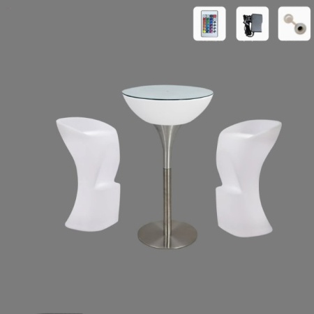 Комплект светящейся мебели Стол+2 стула V2